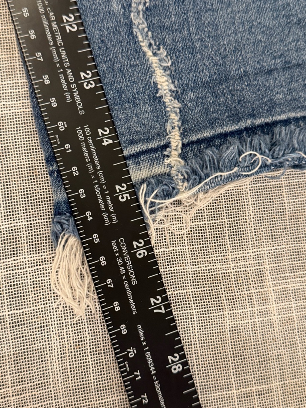 Judy Blue Straight Leg Jeans Women Size 5/27 Distressed Raw Hem Stretch Denim - Picture 8 of 12
